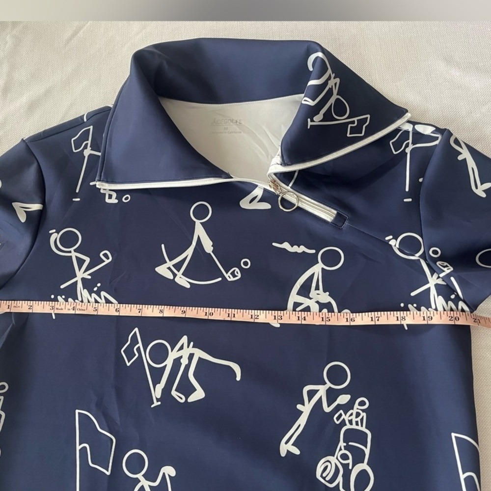 Acegolfs Hyper Prep Golf Sweatshirt Womens Medium Navy Quarter Zip Pullover NWT - Picture 9 of 14